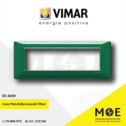 Vimar Plana Cover Plate Reflex emerald 7module | 14657.47 | بلاك رفلكس اخضر غامق