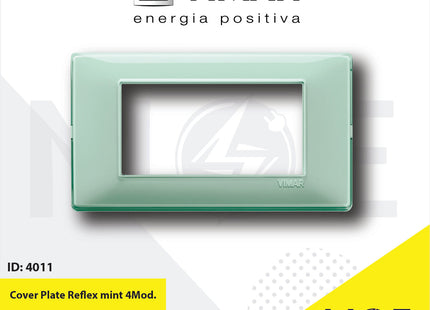 Vimar Plana Cover Plate Reflex mint 4module | 14654.44 | بلاك رفلكس اخضر فاتح