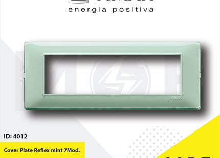 Vimar Plana Cover Plate Reflex mint 7module | 14657.44 | بلاك رفلكس اخضر فاتح