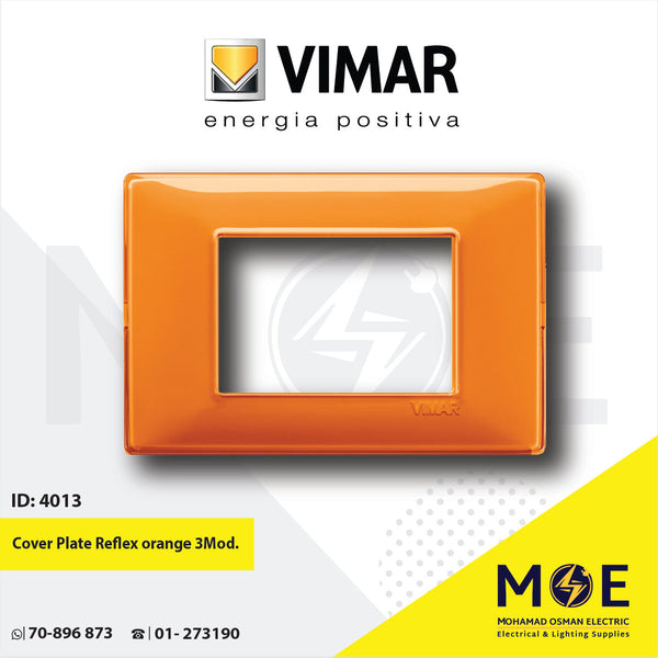 Vimar Plana Cover Plate Reflex orange 3module | 14653.48 | بلاك رفلكس اورانج