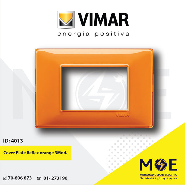 Vimar Plana Cover Plate Reflex orange 3module | 14653.48