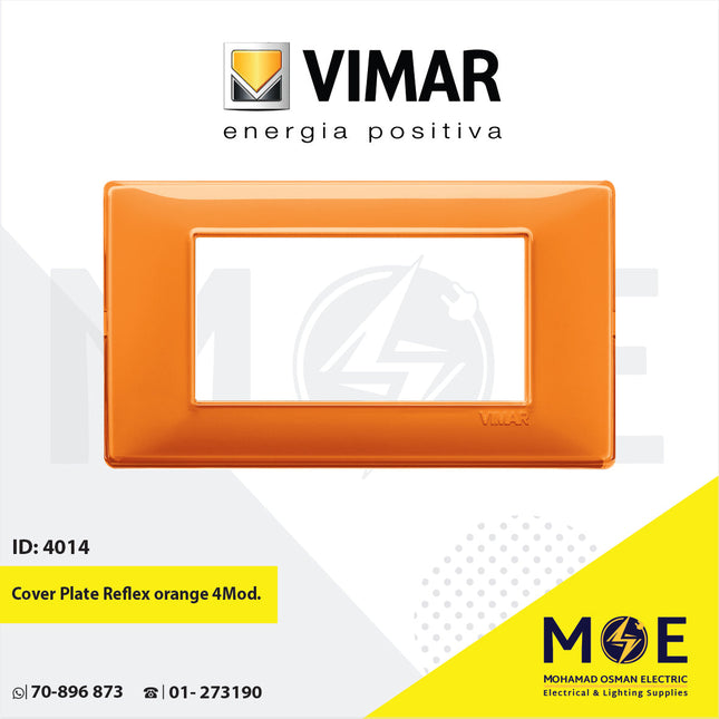 Vimar Plana Cover Plate Reflex orange 4module | 14654.48