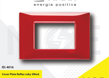 Vimar Plana Cover Plate Reflex ruby 3module | 14653.51 | بلاك رفلكس احمر