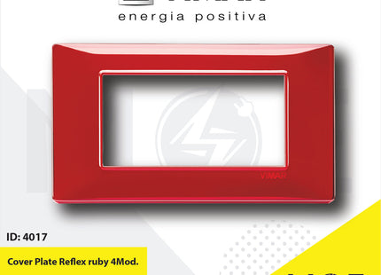 Vimar Plana Cover Plate Reflex ruby 4module | 14654.51 | بلاك رفلكس احمر