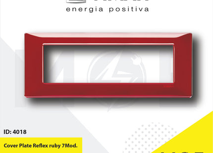 Vimar Plana Cover Plate Reflex ruby 7module | 14657.51 | بلاك رفلكس احمر