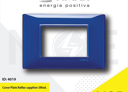 Vimar Plana Cover Plate Reflex sapphire 3module | 14653.50 | بلاك رفلكس كحلي