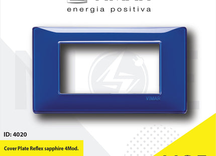 Vimar Plana Cover Plate Reflex sapphire 4module | 14654.50 | بلاك رفلكس كحلي