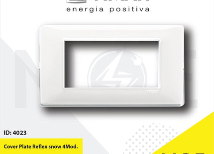 Vimar Plana Cover Plate Reflex snow 4module | 14654.41 | بلاك رفلكس ابيض ثلجي