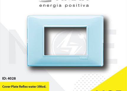 Vimar Plana Cover Plate Reflex water 3module | 14653.45 | بلاك رفلكس ازرق مائي
