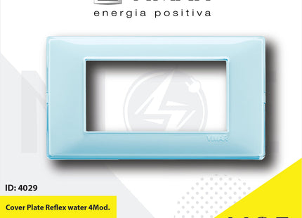 Vimar Plana Cover Plate Reflex water 4module | 14654.45 | بلاك رفلكس ازرق مائي