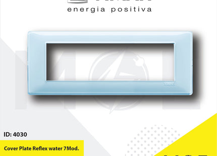 Vimar Plana Cover Plate Reflex water 7module | 14657.45 | بلاك رفلكس ازرق مائي