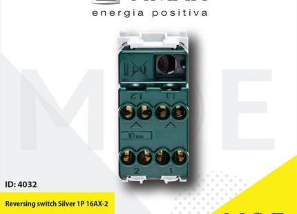 Vimar Plana reversing switch Silver 1P 16AX | 14013.SL | مفتاح تربل دركسيون فضي