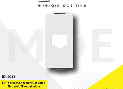 Vimar Neve EDP Data Socket Connector RJ45 cat5e Netsafe UTP outlet white | 09338.9-H09338.9.01 | بريز داتا ابيض