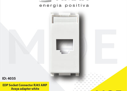 Vimar Plana EDP Data Socket Connector RJ45 AMP Avaya adapter white | 14338.C | غطاء ادبتر بريز داتا ابيض