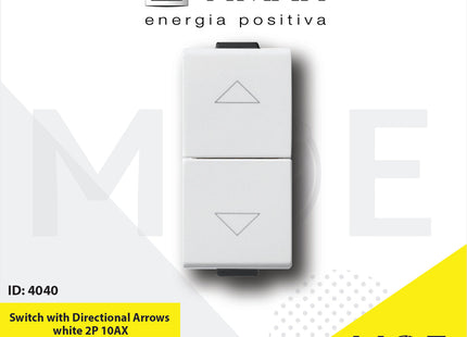 Vimar Neve Switch with Directional Arrows white 2P 10AX | 9060 | مفتاح ستور ابيض