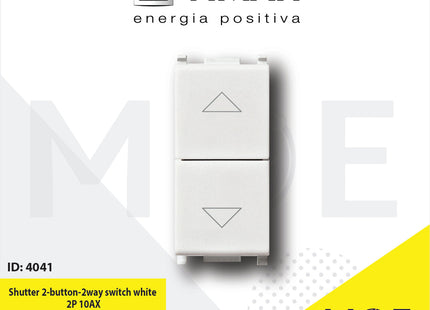 Vimar Plana Shutter 2-button 2way switch white 2P 10AX | 14060 | مفتاح ستور ابيض