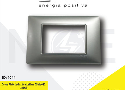 Vimar Plana Cover Plate technopolymer Matt Silver 05MV022 3module | E14653.05MV022 | بلاك بلاستيك فضي ناشف