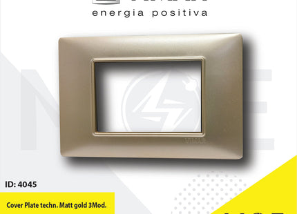 Vimar Plana Cover Plate technopolymer Matt Gold 3module | E14653.04-L07 | بلاك بلاستيك ذهبي