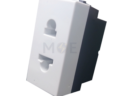 STIEL SERIE ALPHA Euro American Socket/ Prise 2P White 16A | ST 077025 | بريز امريكي اوروبي