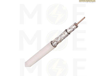 MEC coaxial cable RG6 White 128s 75 OHM R100yd | كابل كوكسيال ابيض