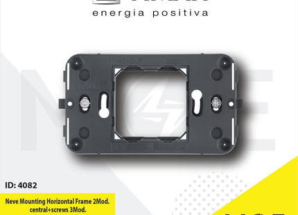 Vimar Neve Mounting Horizontal Frame 2module central+screws 3module | 09606 | شاسي مثلثة فتحتان