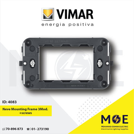 Vimar Neve Mounting Frame 3module +screws | 09613