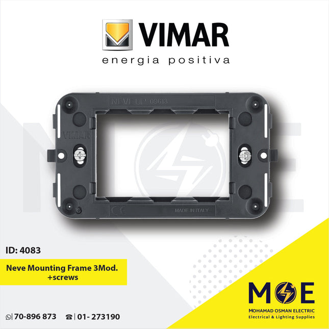 Vimar Neve Mounting Frame 3module +screws | 09613 | شاسي مثلثة