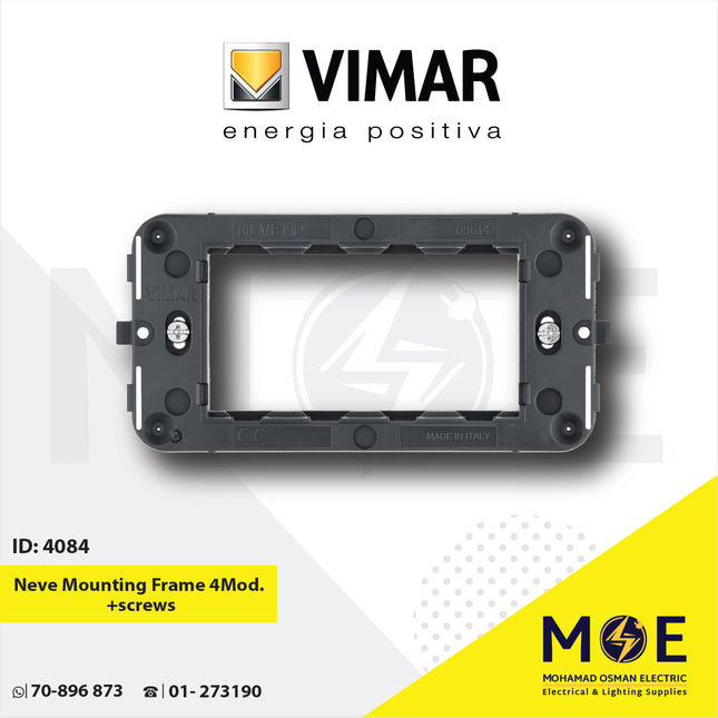 Vimar Neve Mounting Frame 4module +screws | 09614 | شاسي مربعة