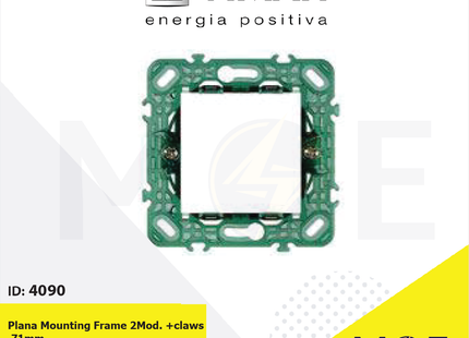 Vimar Plana Mounting Frame 2module +claws 71mm | 14602 | شاسي مجوزة مع لاقط