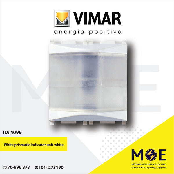 Vimar Plana White prismatic indicator unit White | 14387.B | لمبة اشارة ابيض فتحتان