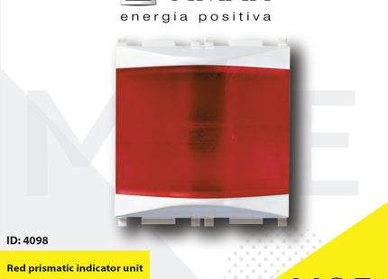 Vimar Plana White prismatic indicator unit Red | 14387.R | لمبة اشارة احمر فتحتان