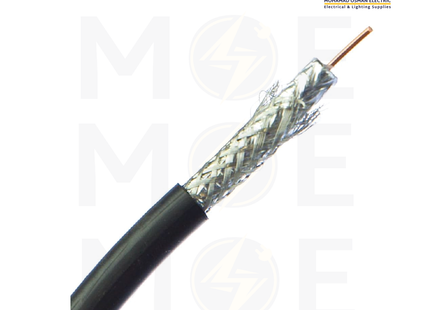 MEC coaxial cable RG6 Black 128s 75 OHM R300yd | كابل كوكسيال اسود