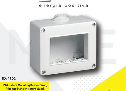 Vimar IP40 Surface Mounting Box for Eikon, Arke and Plana enclosure 3module | 14803 | بوات ظاهر