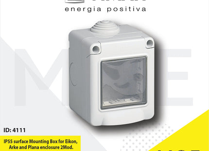 Vimar IP55 Surface Mounting Box for Eikon, Arke and Plana enclosure 2module | 14902 | بوات ظاهر مطري