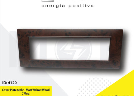 Vimar Plana Cover Plate technopolymer Matt Walnut Wood 7module | E14657.01CP190M | بلاك بلاستيك خشب جوز ناشف