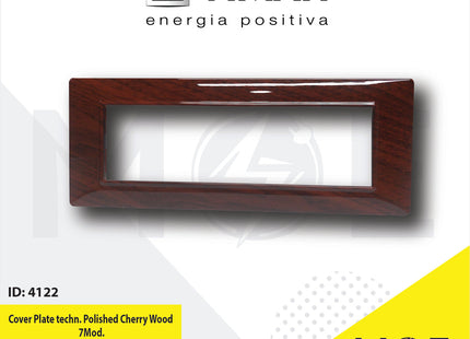 Vimar Plana Cover Plate technopolymer Polished Cherry Wood 7module | E14657.07CP185G | بلاك بلاستيك كرز لميع
