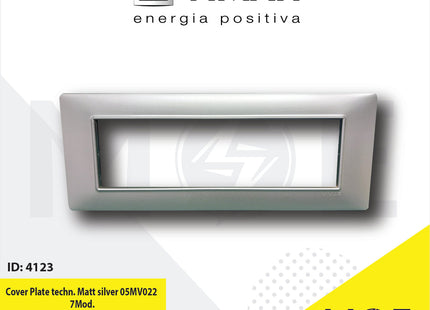 Vimar Plana Cover Plate technopolymer Matt Silver 05MV022 7module | E14657.05MV022 | بلاك بلاستيك فضي ناشف