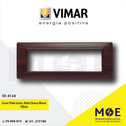 Vimar Plana Cover Plate technopolymer Matt Cherry Wood 7module | E14657.06CP185M