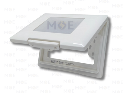 G-Tech Plaque Cover Waterproof White 3module | 3H IS057 | غطاء مطري مثلث ابيض