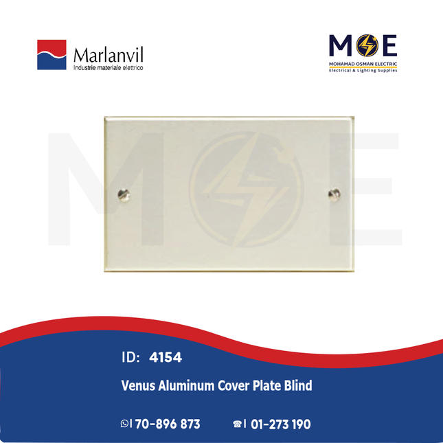 Marlanvil Venus Aluminum Cover Plate Blind 3module | 1370.O | بلاك المنيوم مسكر