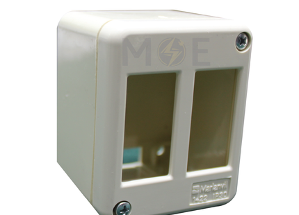 Marlanvil IP30 Surface Mounting Box Enclosure Off White 2module | 1422 | بوات ظاهر ابيض