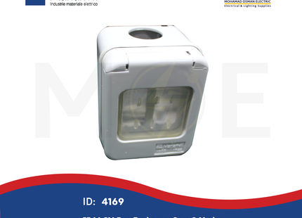 Marlanvil IP44 Surface Mounting Box Enclosure Gray 2module | 1502 | بوات ظاهر مطري رمادي