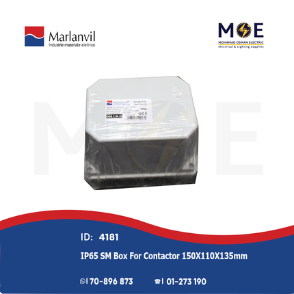 Marlanvil IP65 Sealed Surface Mounting Box For Contactor 150X110X135mm | 008.CA.G