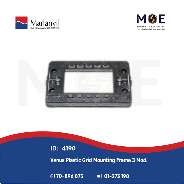 Marlanvil Venus Plastic Grid Mounting Frame 3module | 1803 | شاسي مثلثة بلاستيك
