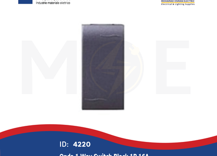 Marlanvil Onda 1Way Switch Black 1P 16A | 7700.1 | مفتاح مفرد اسود