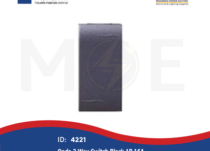 Marlanvil Onda 2Way Switch Black 1P 16A | 7701.6 | مفتاح دركسيون اسود