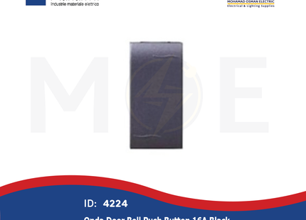 Marlanvil Onda Door Bell Push Button 16A Black | 7702.1 | كباس جرس داخلي اسود