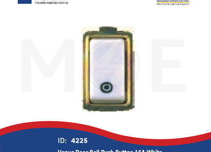 Marlanvil Venus Door Bell Push Button 16A White | 7902.1 | كباس جرس داخلي ابيض