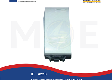 Marlanvil Aqua Reversing Switch White 1P 10A | 7603.7 | مفتاح تربل دركسيون ابيض