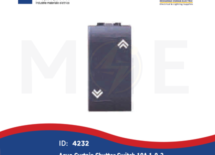Marlanvil Aqua Curtain Shutter Switch 10A 1-0-2 | 7618.1 | مفتاح ستور ثابت